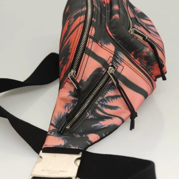 SAINT LAURENT Body Bag Nylon Pink Silver Auth - Picture 4 of 15